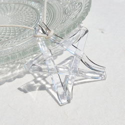 玻璃之星“星星[透明]”項鍊[可以選擇繩子的顏色和長度] [定制]≪免運費≫ 第3張的照片