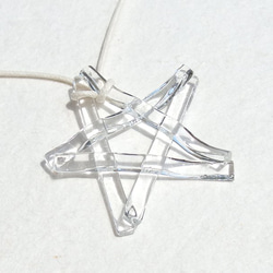 玻璃之星“星星[透明]”項鍊[可以選擇繩子的顏色和長度] [定制]≪免運費≫ 第4張的照片