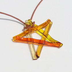 玻璃星星「星星[黃色]」項鍊[可以選擇繩子的顏色和長度][定制]≪免運費≫ 第1張的照片