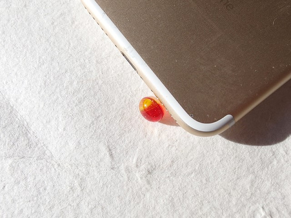 玻璃維生素劑“膠囊[小] [珊瑚x萬壽菊]”耳機插孔[定做] 第5張的照片