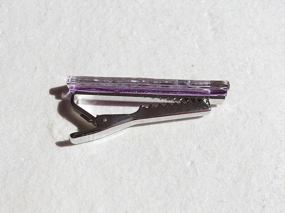 [盒裝]時尚玻璃「智慧[紫色]」領帶別針[客製]≪免運費≫ 第2張的照片