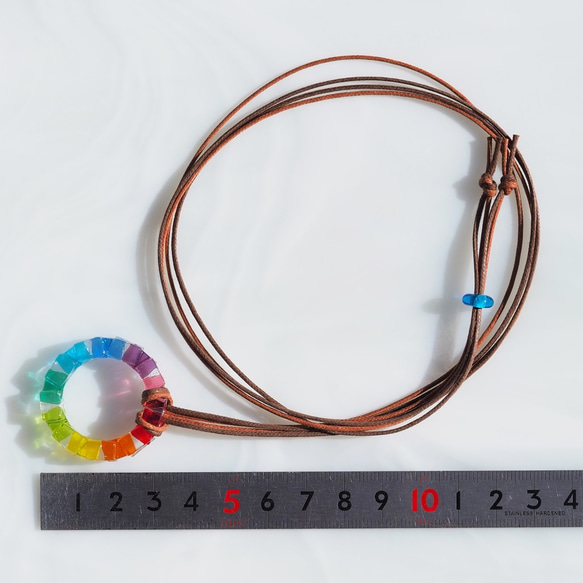 [特別]玻璃戒指「戒指[彩虹]」項鍊[可以選擇顏色和繩子的長度][訂製]≪免運費≫ 第2張的照片