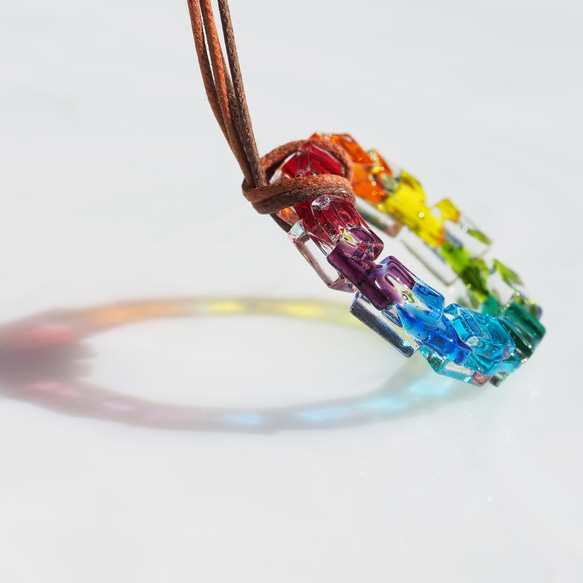 [特殊]玻璃環“戒指[彩虹]”項鍊 第3張的照片