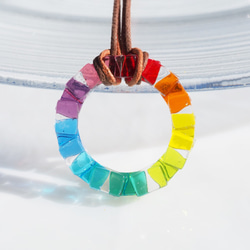 [特殊]玻璃環“戒指[彩虹]”項鍊 第7張的照片