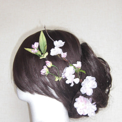 桜の髪飾り5点（２）　　桜のヘットドレス　　ヘアアクセサリー　コサージュ　　　春の結婚式・成人式・前撮り・卒業式・入学式 5枚目の画像