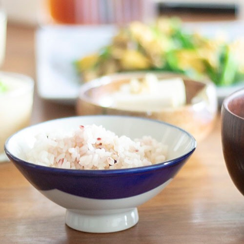 龍峰窯 藍色花柄他 絵変わり ご飯茶碗5客 - メルカリ