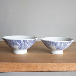 souzyu-en modern 雨　夫婦セット（S・Ｍ各1個）　ご飯茶碗　瀬戸焼 8枚目の画像