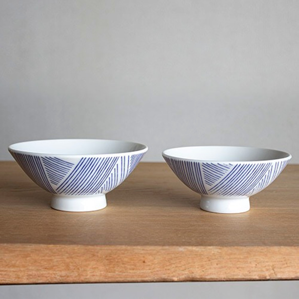 souzyu-en modern 雨　夫婦セット（S・Ｍ各1個）　ご飯茶碗　瀬戸焼 9枚目の画像