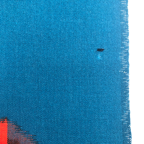 ウール アンサンブル 反物 ターコイズブルー 蝶柄 B品 生地 枯淡衣布  