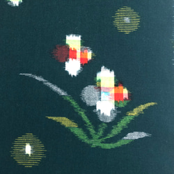 ウール　アンサンブル　反物　モスグリーン  花柄 3枚目の画像
