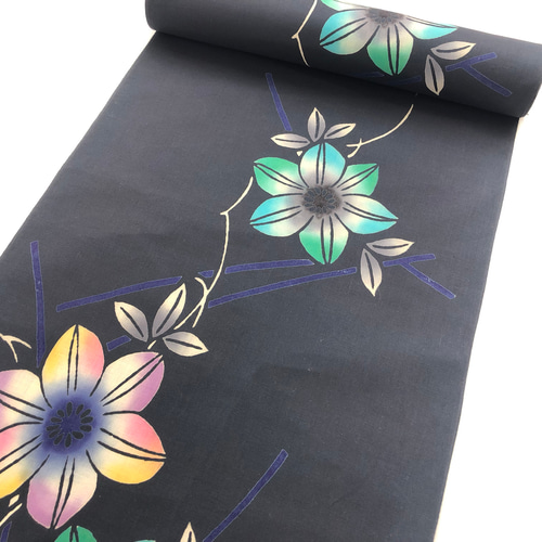 売り切れました】大人用兵児帯 ハンドメイド ろうけつ染 紬