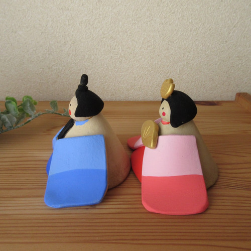 ハンドメイド　お雛様　石粉粘土　人形　2体セット 石粉粘土・お雛様① | 子供向けアート, お雛様, 石粉粘土