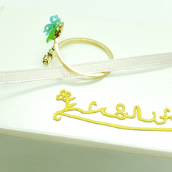 小さな一輪の切り絵花指輪 5枚目の画像