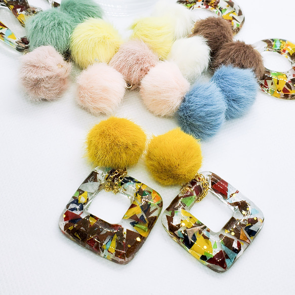 冬景色[菱形中]ピアス/イヤリング 1枚目の画像