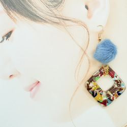 冬景色[菱形中]ピアス/イヤリング 2枚目の画像