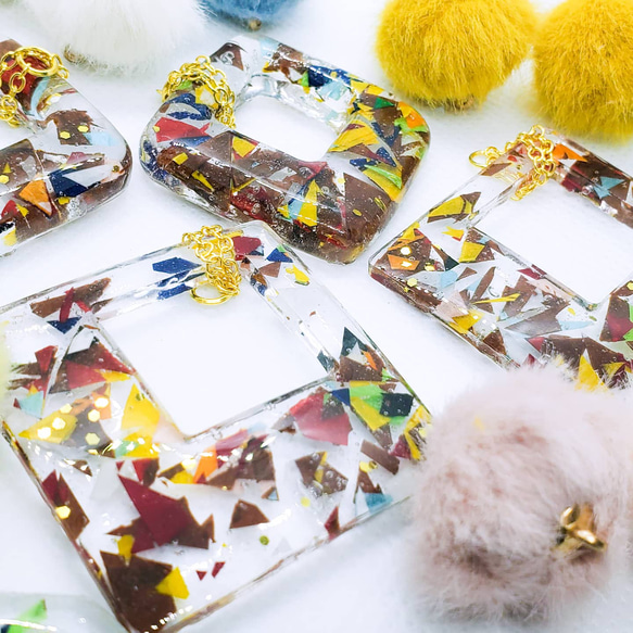 冬景色[菱形中]ピアス/イヤリング 6枚目の画像