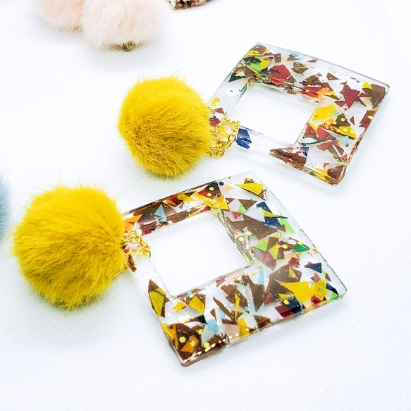 冬景色[菱形大]ピアス/イヤリング 3枚目の画像