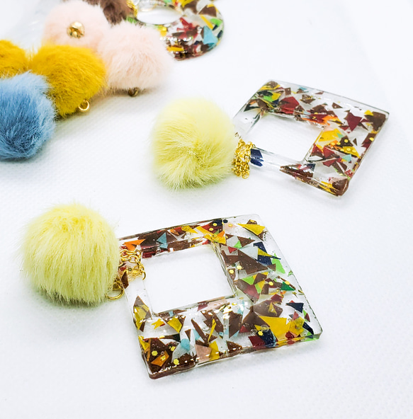 冬景色[菱形大]ピアス/イヤリング 5枚目の画像