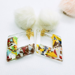 冬景色[菱形小]ピアス/イヤリング 4枚目の画像