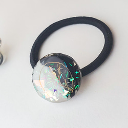 モノクロサークルのヘアゴム 1枚目の画像