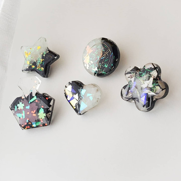 モノクロサークルのヘアゴム 3枚目の画像