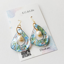 キラキラ雫の切り絵ピアス/イヤリング 5枚目の画像