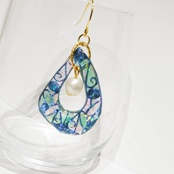 キラキラ雫の切り絵ピアス/イヤリング 7枚目の画像