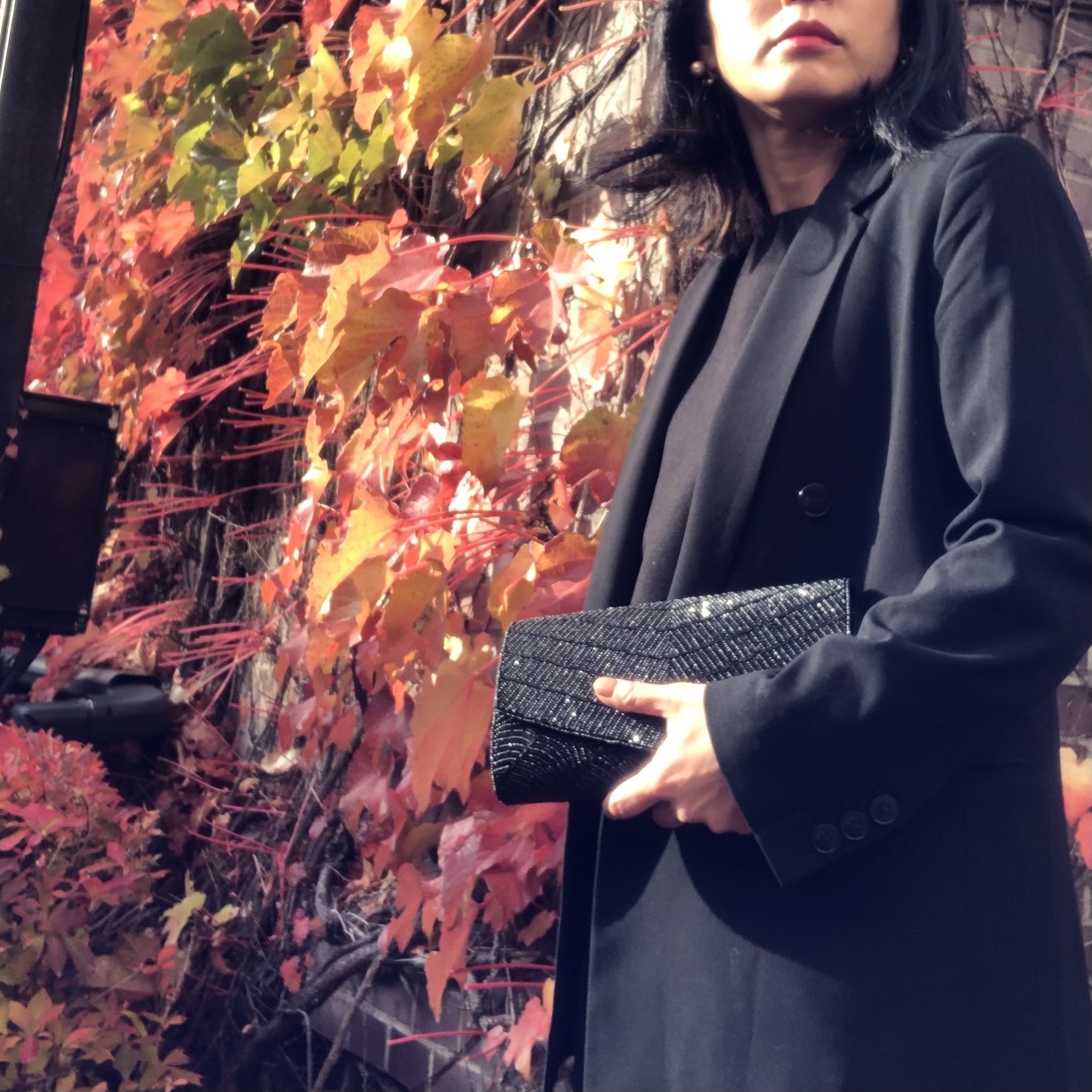 ビーズクラッチバッグ / BLACK