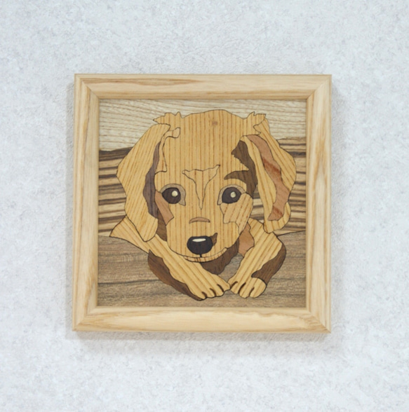 ウッドアート犬シリーズ『ミニチュアダックスフント』 1枚目の画像