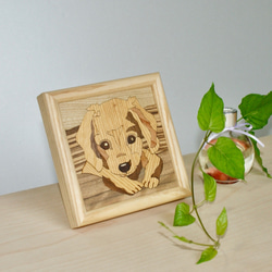 ウッドアート犬シリーズ『ミニチュアダックスフント』 2枚目の画像