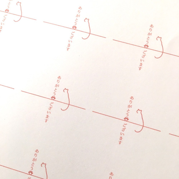 シンプル！猫ののしサンキューシールA-24！48枚！ショップシールに変更可【Yuccadesign】 2枚目の画像