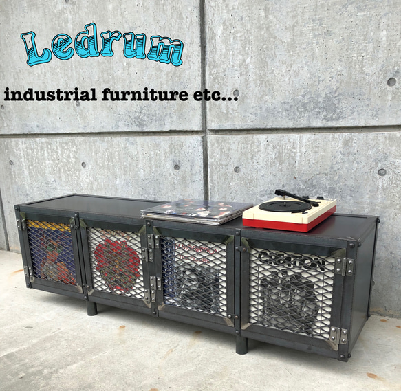 アイアン レコード ラック TV ボード LP シェルフ インダストリアル