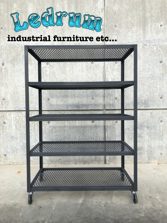 昭和レトロアイアンラック5段雑貨等什器インダストリアルシャビー