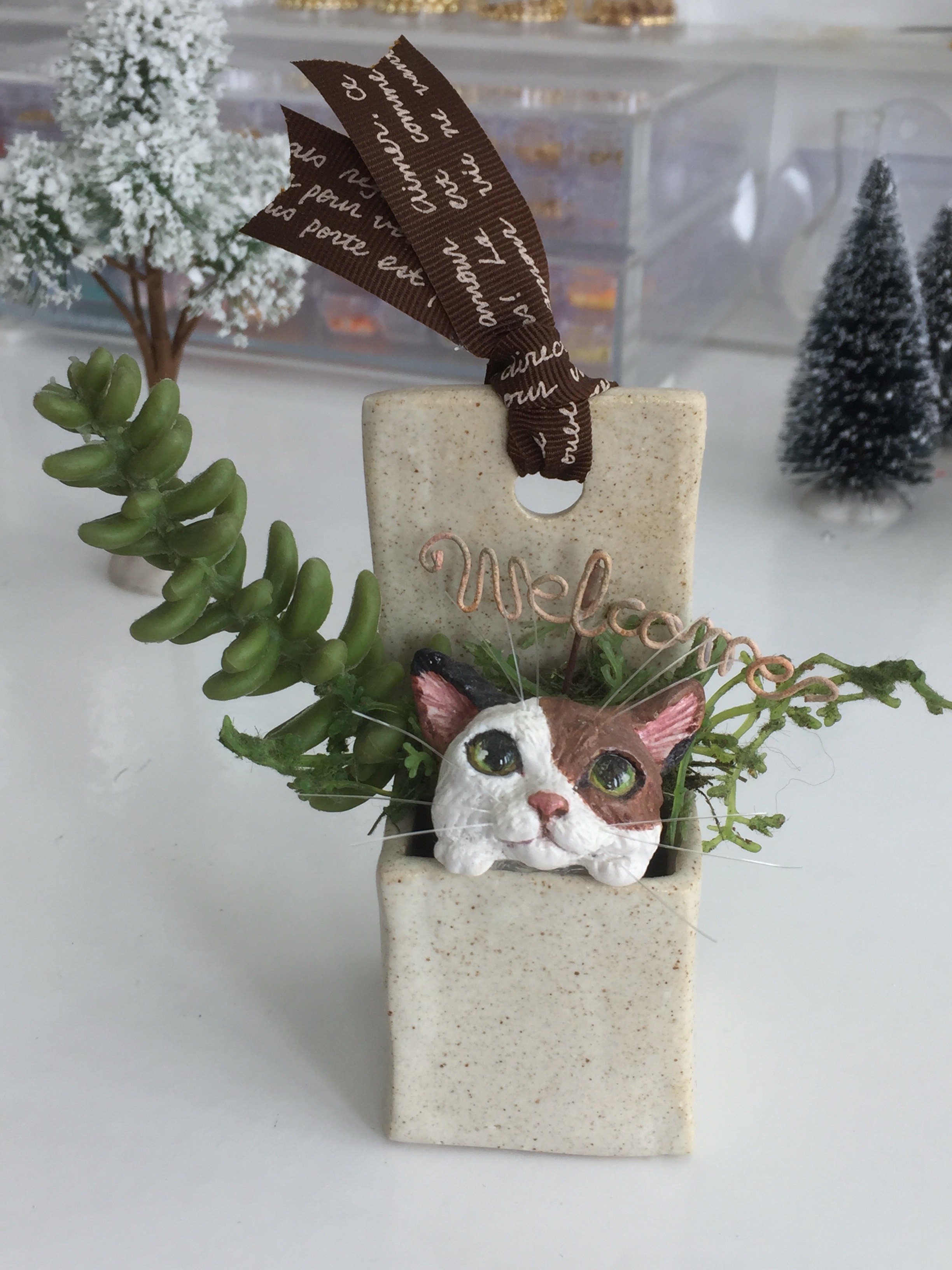 猫と象の陶器フィギュア3点セットスーホルム廃絶