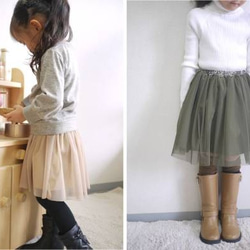 YONE 　子供用チュールスカートの型紙　90~130ｻｲｽﾞ全サイズ記載 子供服　発表会　チュチュ 3枚目の画像