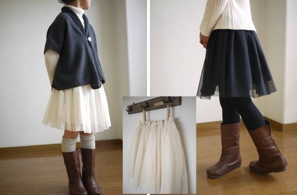 YONE 　子供用チュールスカートの型紙　90~130ｻｲｽﾞ全サイズ記載 子供服　発表会　チュチュ 2枚目の画像