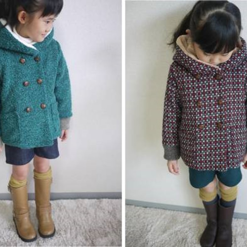 子供用フードコートの型紙 子供服 キッズ パターン 男女兼用
