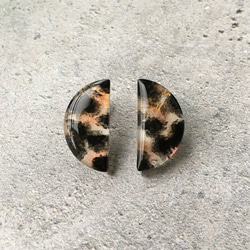 半月豹紋耳環/耳環 第5張的照片