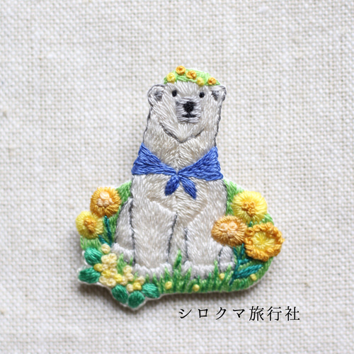 Yama_shop　くま【20】のブローチ グッズ-ピンブローチ】リラックマ 刺繍ブローチ チャイロイ