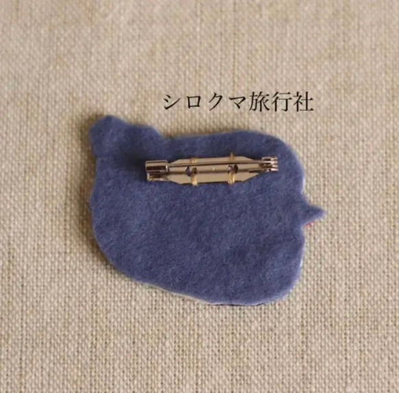 白鳥の湖の刺繍ブローチ（spring） 5枚目の画像