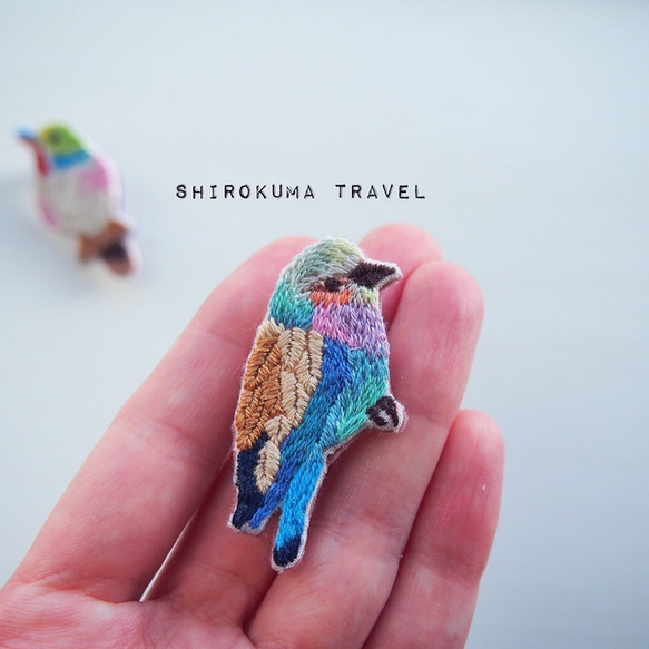 【Beautiful bird】 embroidery brooch 刺繡胸針 第3張的照片