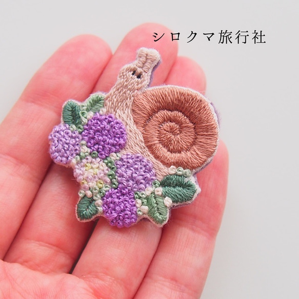【snails】 embroidery brooch 刺繡胸針 第3張的照片