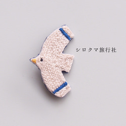 【Seagull】embroidery brooch 刺繡胸針【海鸥】 第2張的照片