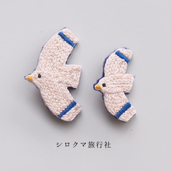【Seagull】embroidery brooch 刺繡胸針【海鸥】 第6張的照片