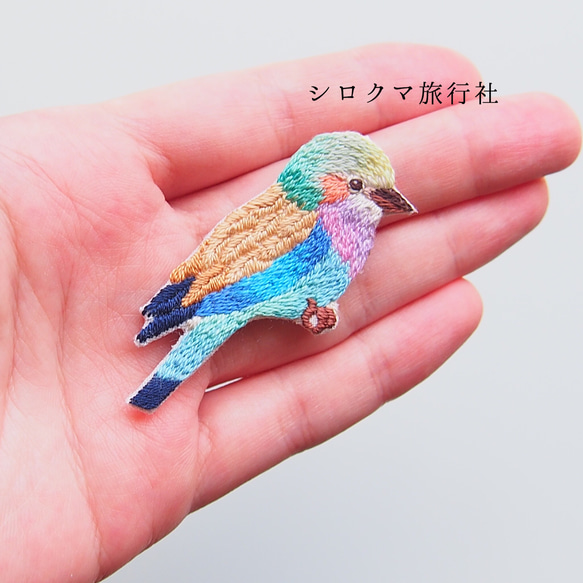 【Beautiful bard】embroidery brooch ，美丽的鸟  刺繡胸針 第5張的照片