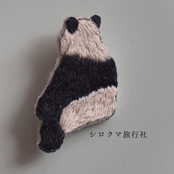 【Panda】embroidery brooch ，大熊猫 刺繡胸針 第2張的照片