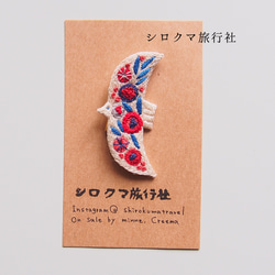 【すぐ発送】Spring bird 刺繍ブローチ Red 3枚目の画像