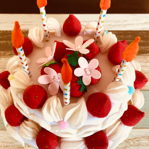 受注》ロウソクの火が消える！フェルトバースデーケーキ♪ その他