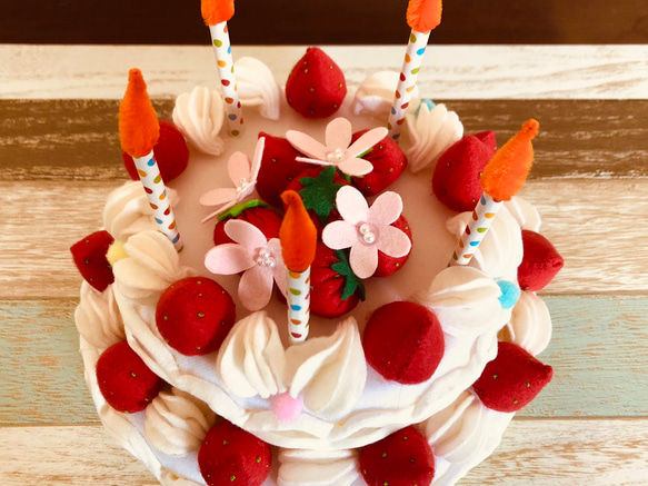 受注》ロウソクの火が消える！フェルトバースデーケーキ♪ その他