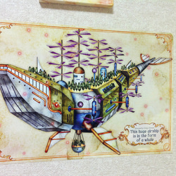 【クジラ型飛行船ポスター】アートポスター / A3ノビサイズ 　 5枚目の画像